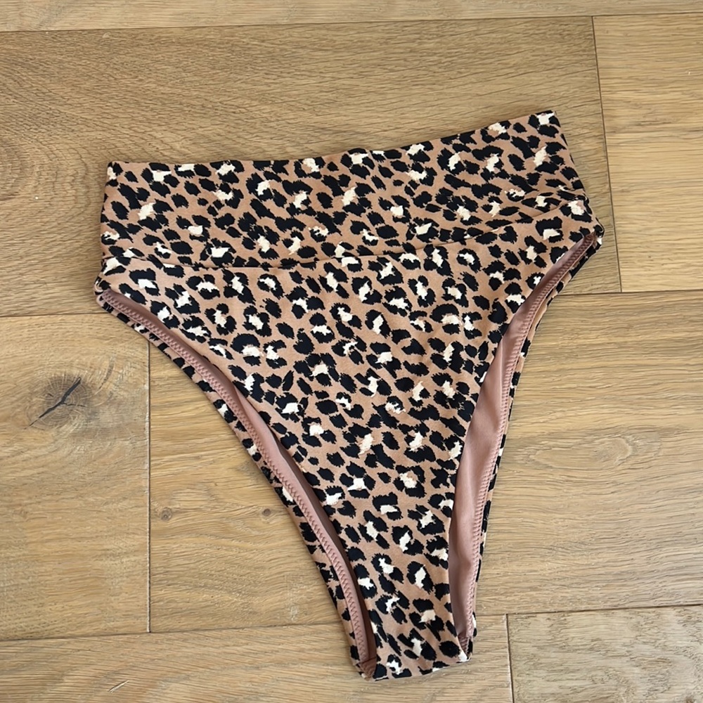 Aerie high cut cheeky bikini small leopard